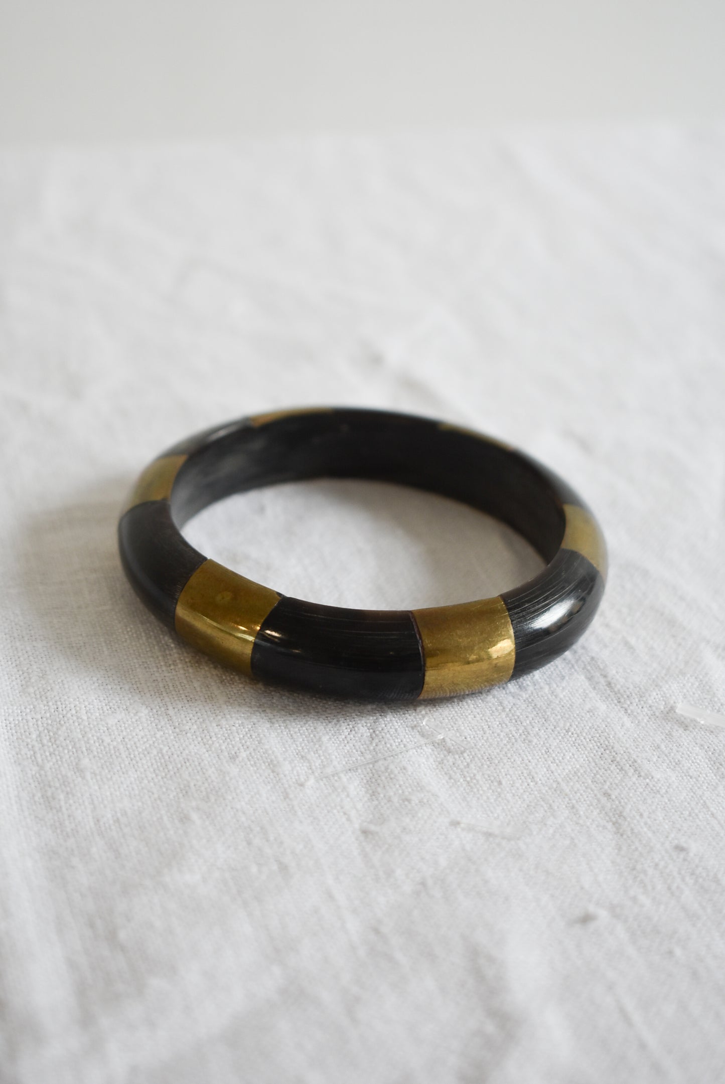 Retro Golden chunky wooden bangle