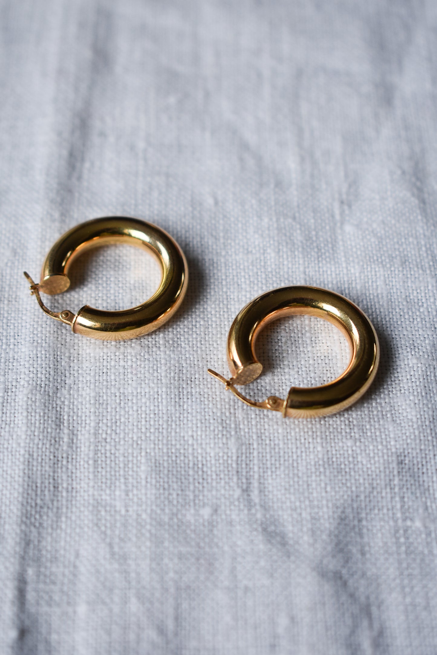 Golden chunky hoop earrings