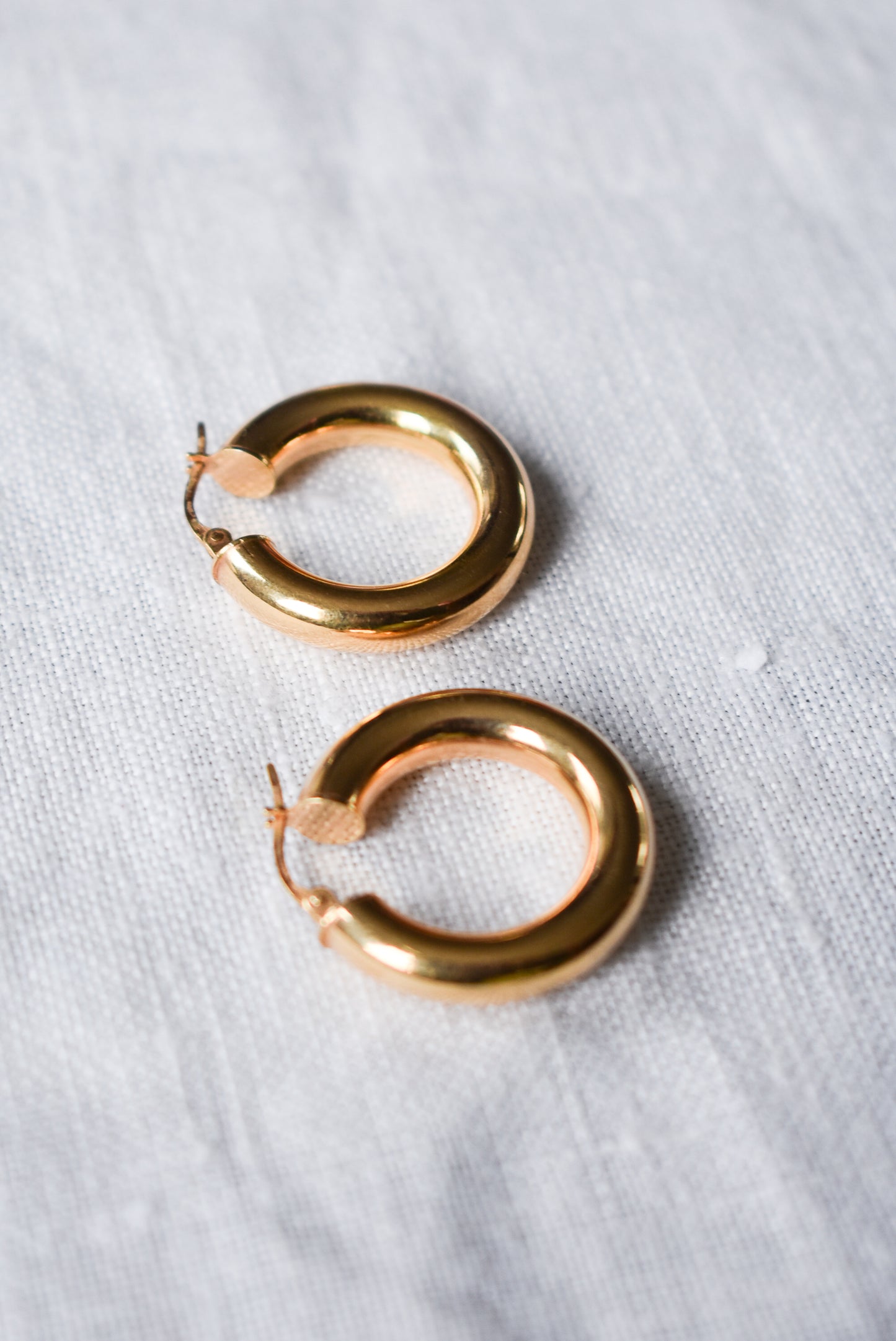 Golden chunky hoop earrings