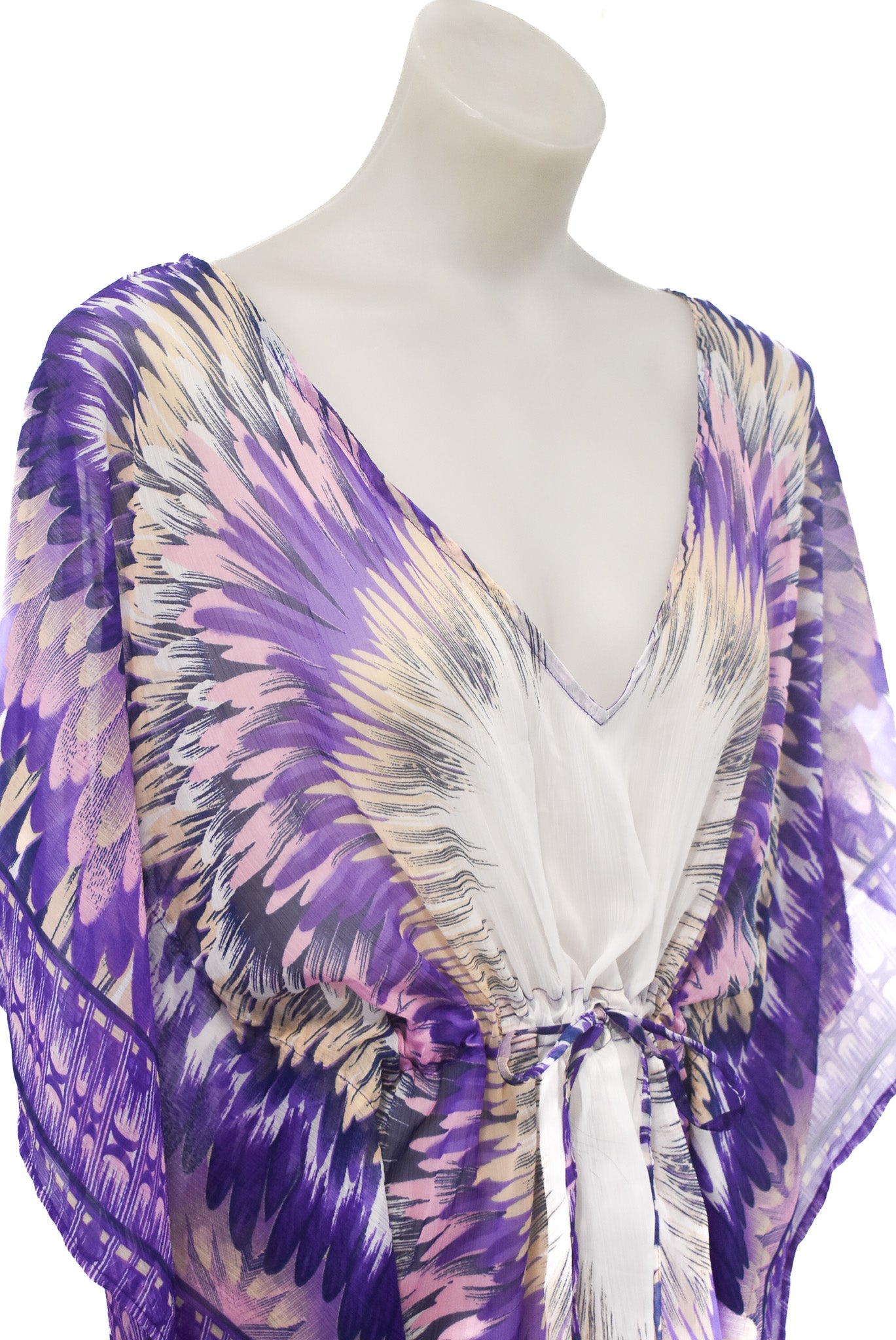 Shoreline Purple and white beachy cover up, L/XL