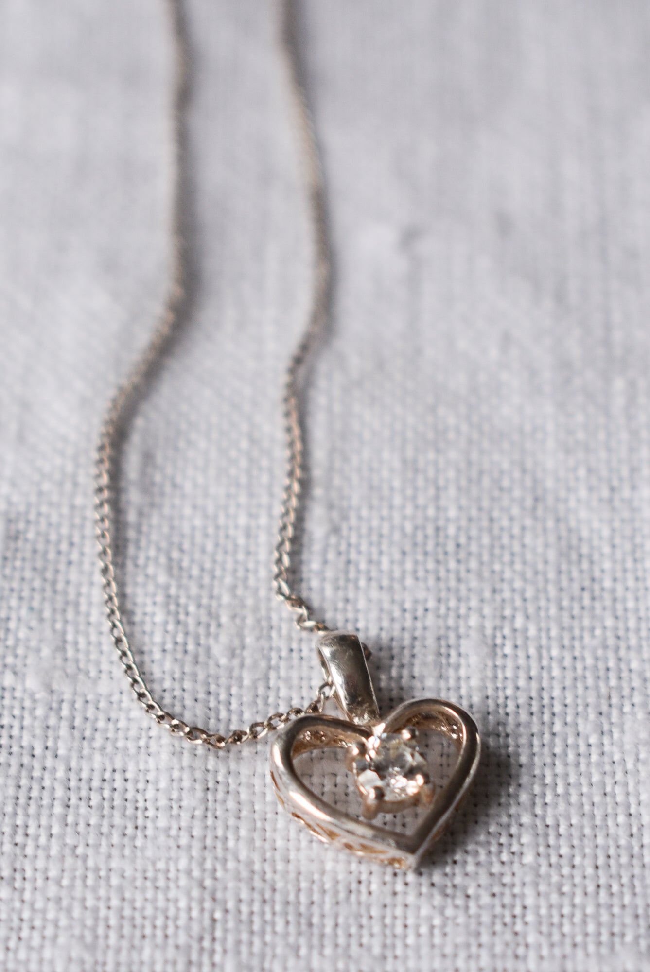 925 silver cubic zirconium classic heart necklace