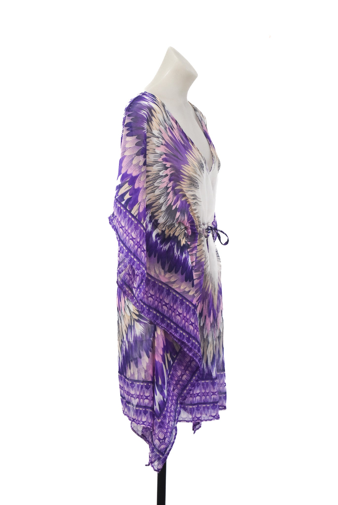 Shoreline Purple and white beachy cover up, L/XL