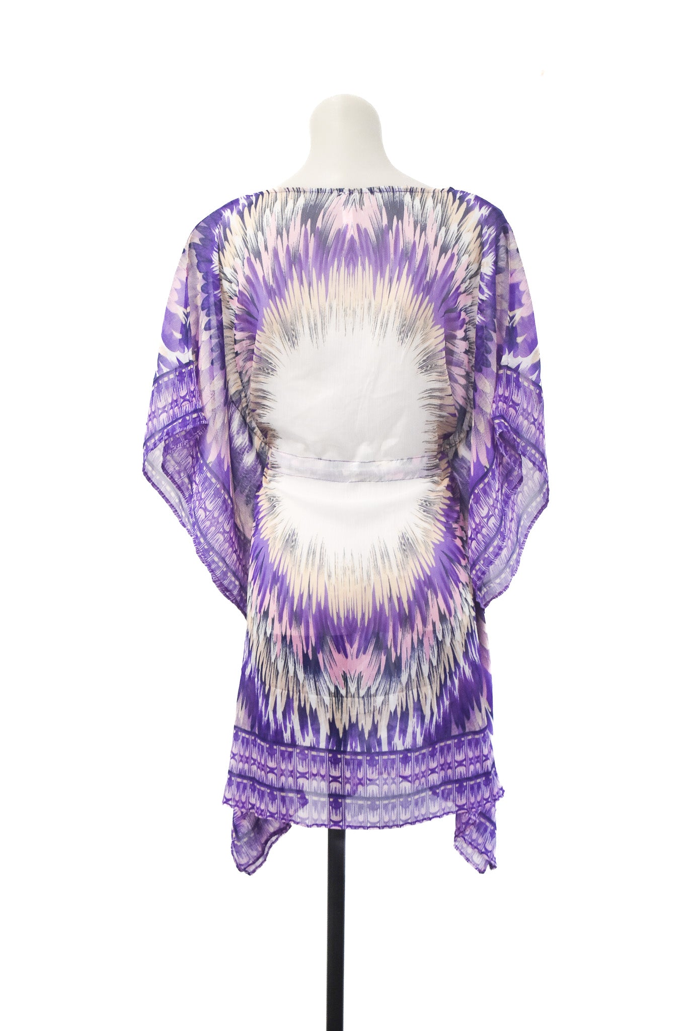 Shoreline Purple and white beachy cover up, L/XL