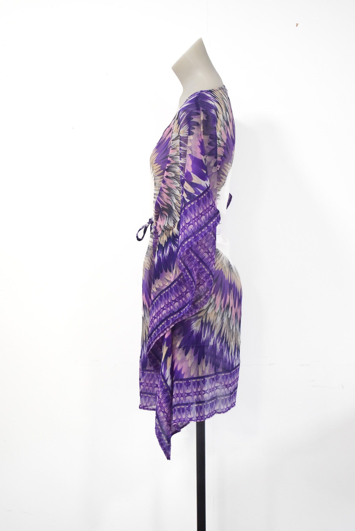 Shoreline Purple and white beachy cover up, L/XL