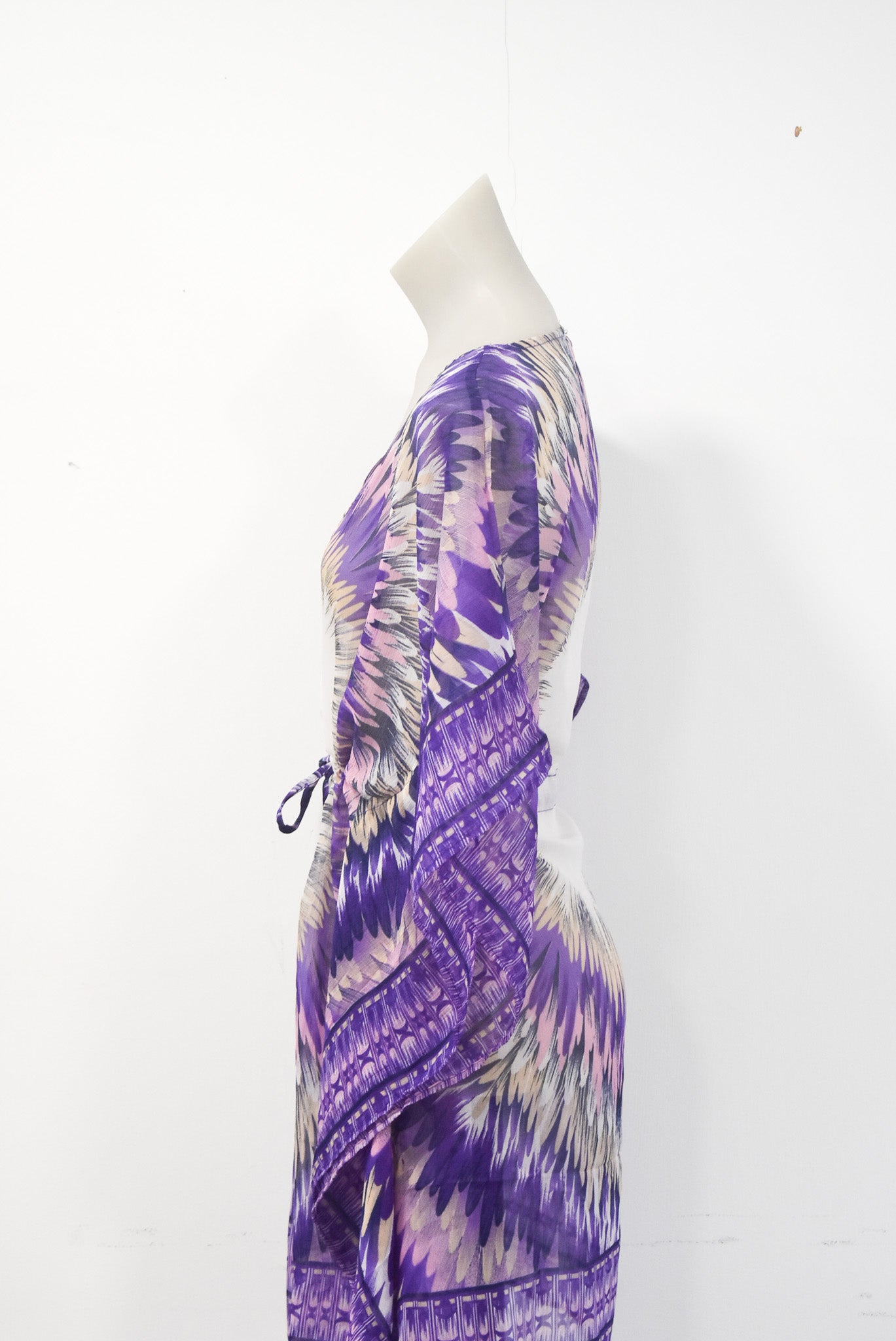 Shoreline Purple and white beachy cover up, L/XL