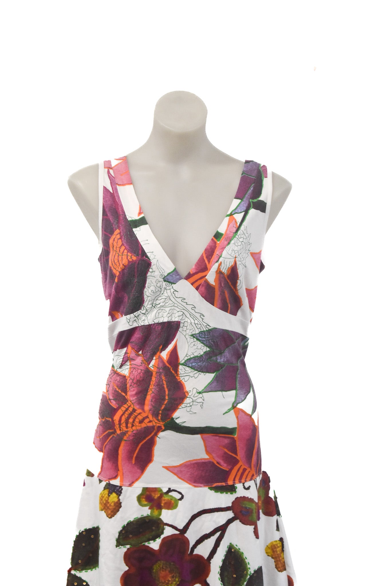 Desigual funky drop waist floral dress, XL