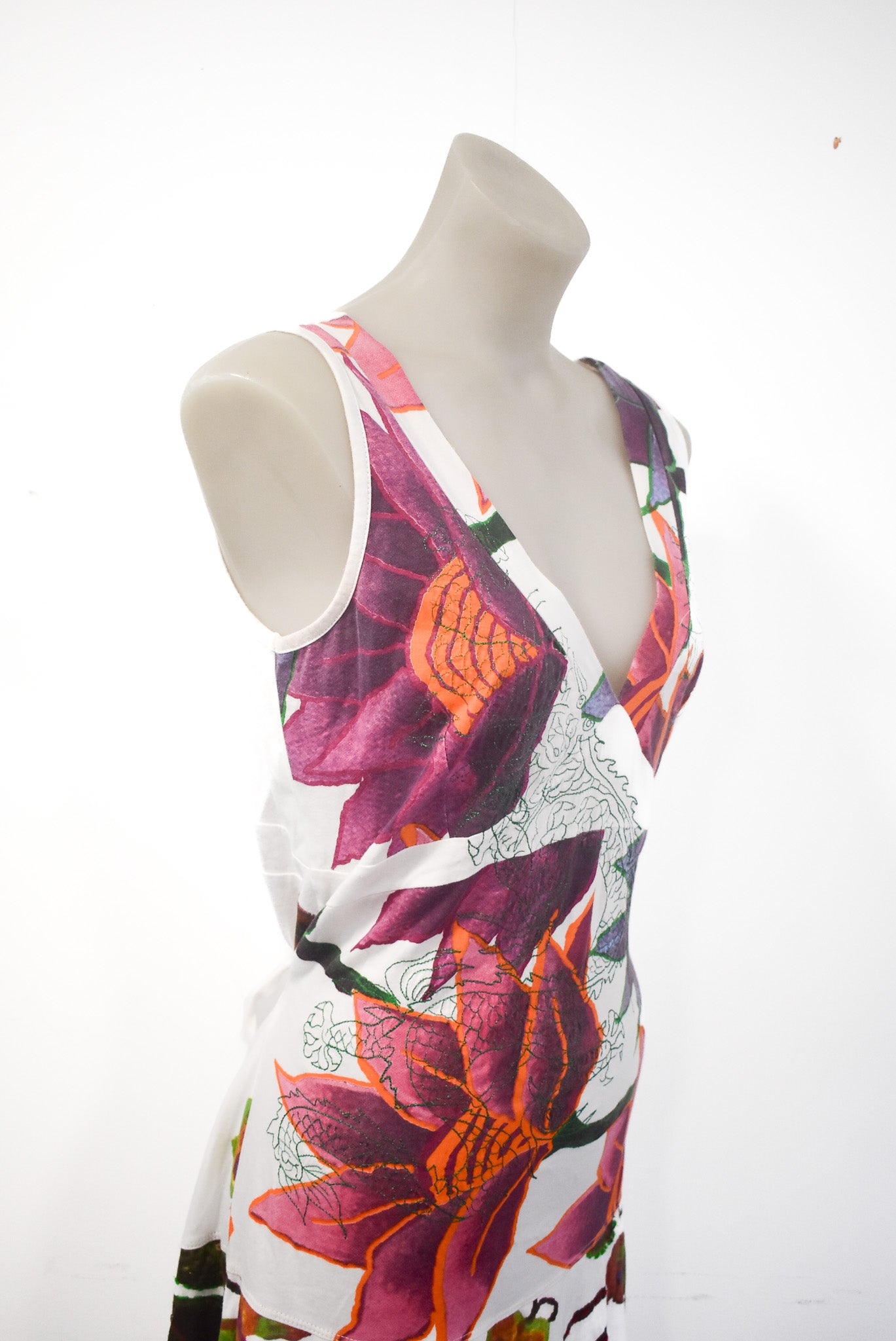 Desigual funky drop waist floral dress, XL