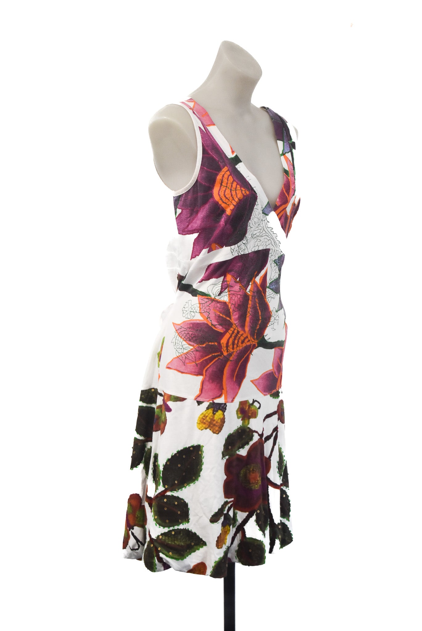 Desigual funky drop waist floral dress, XL