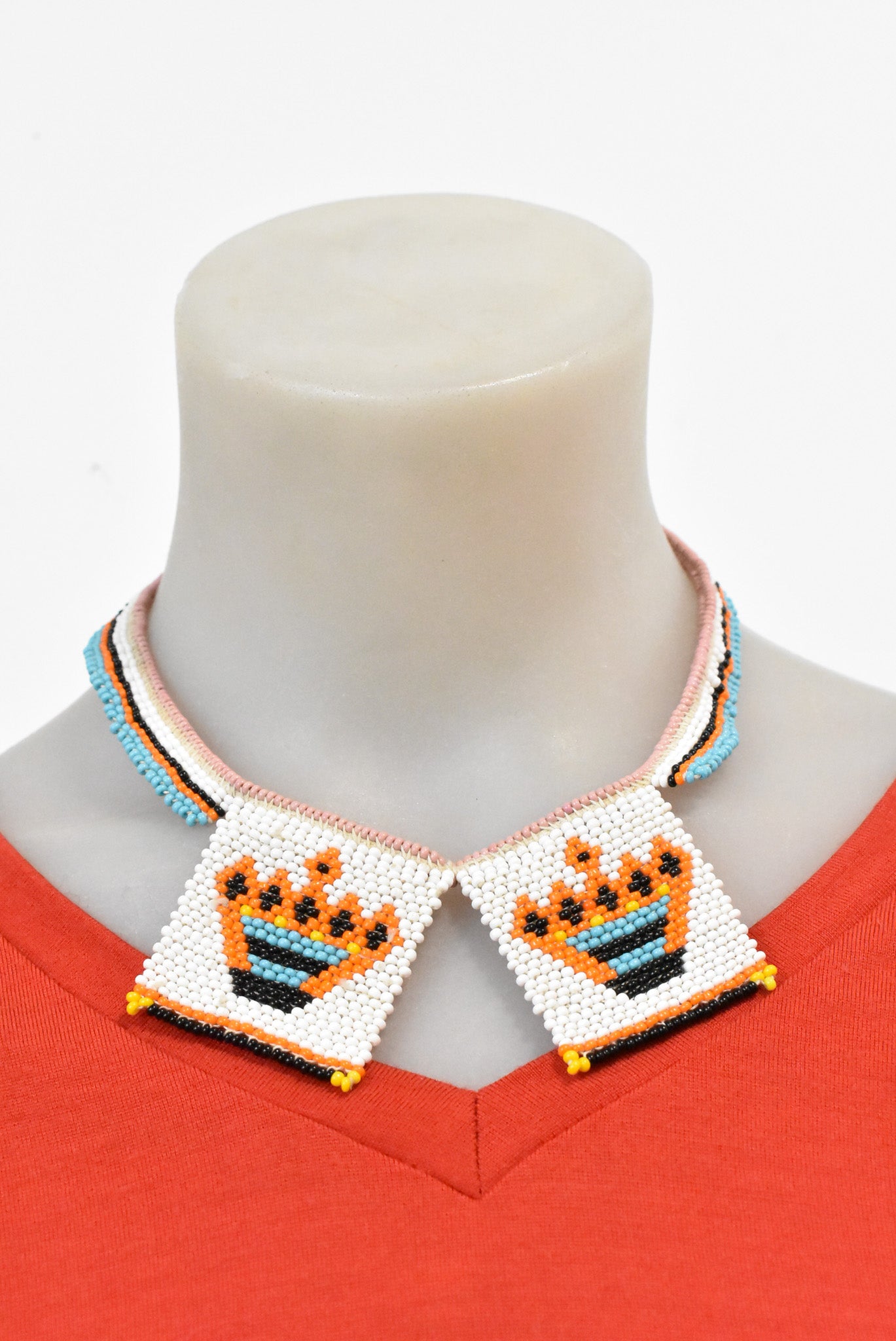 Glass beadwork necklace