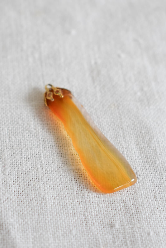 Sea glass golden pendant