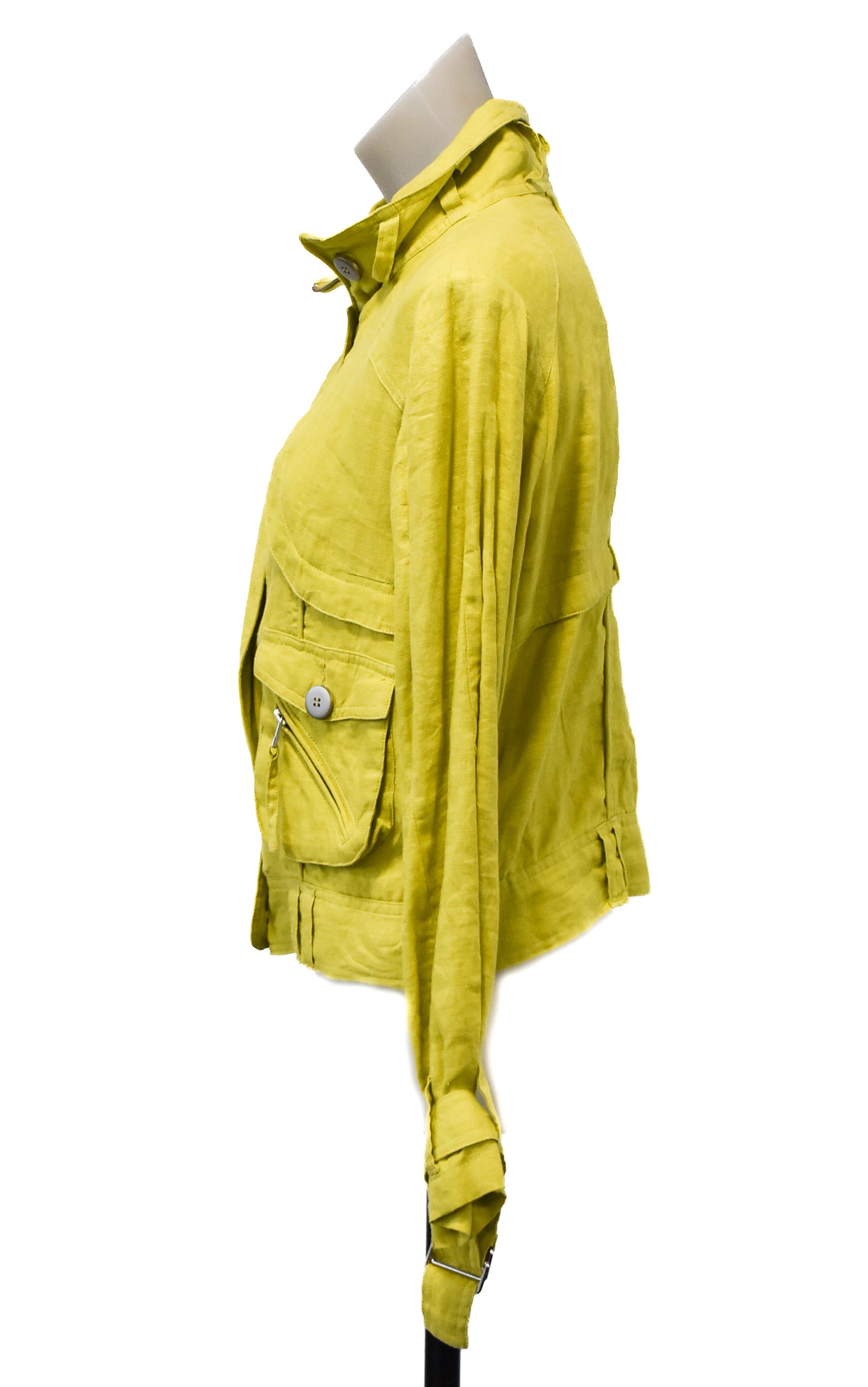 Demgirl lime green linen zip up jacket, 12