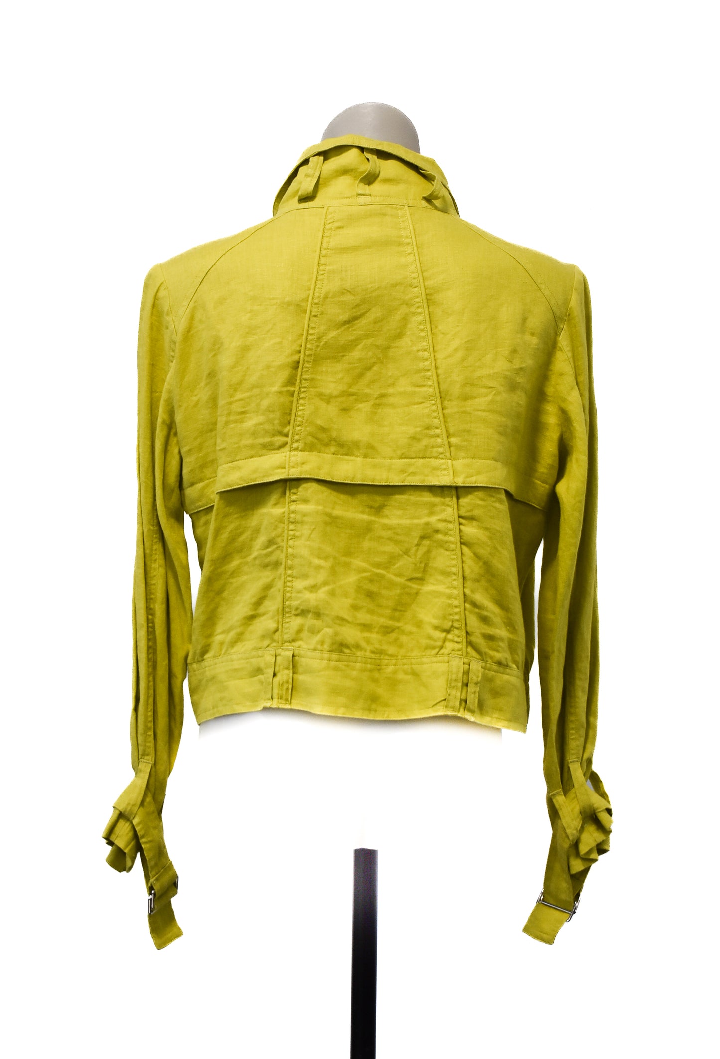 Demgirl lime green linen zip up jacket, 12