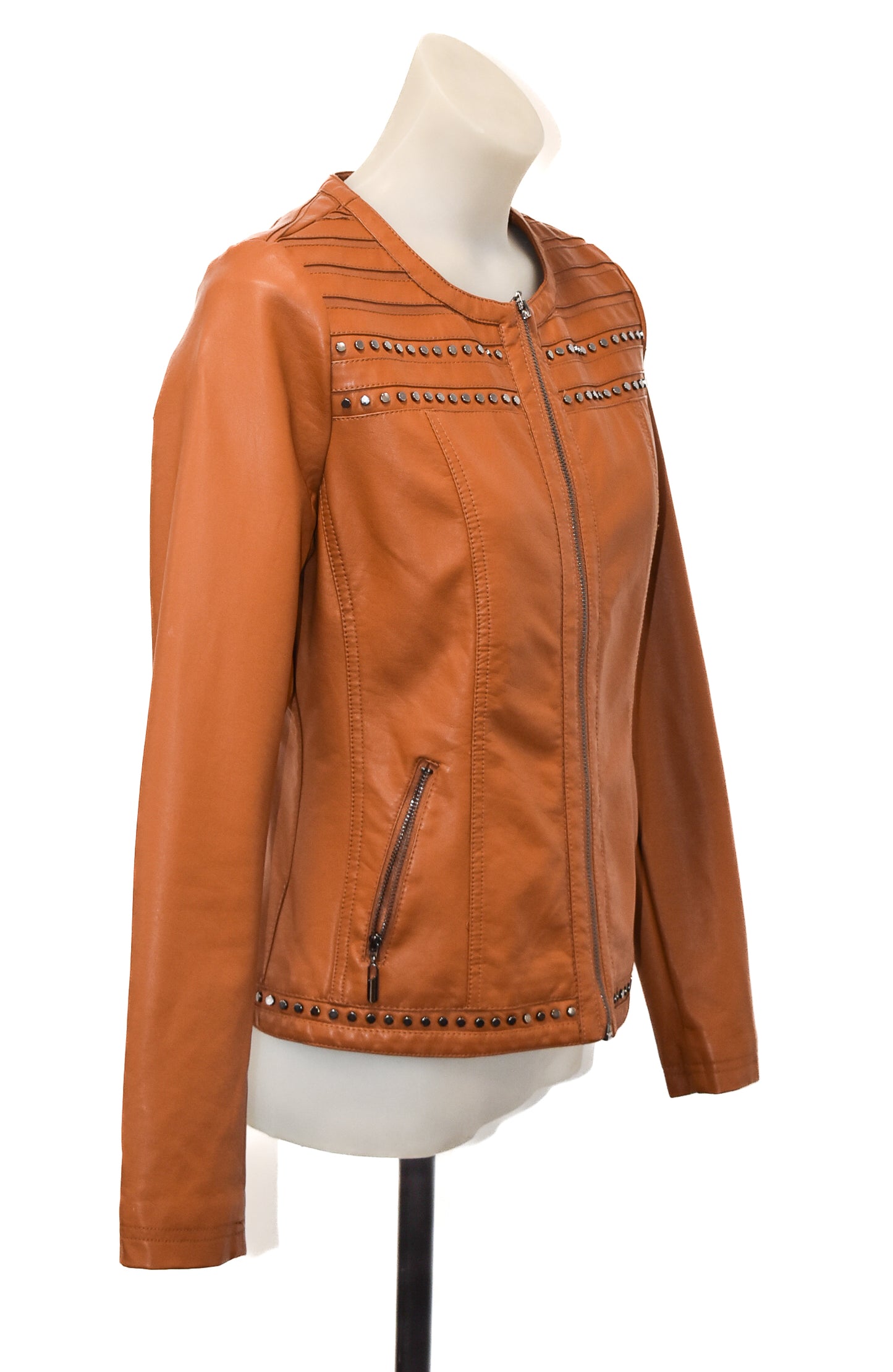 Escandelle Paris vegan leather zip up jacket, M