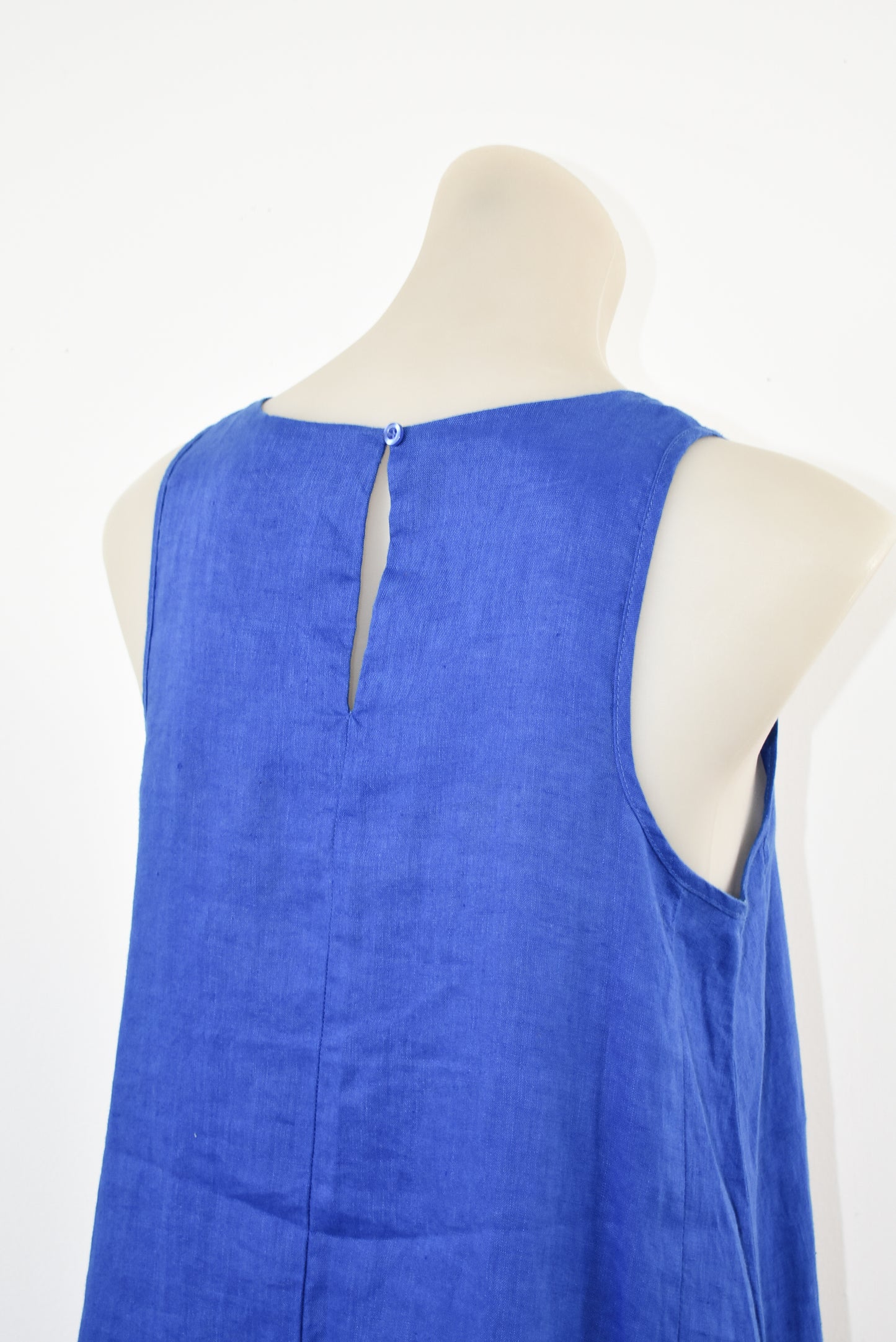 Zest 100% linen blue midi dress, 10