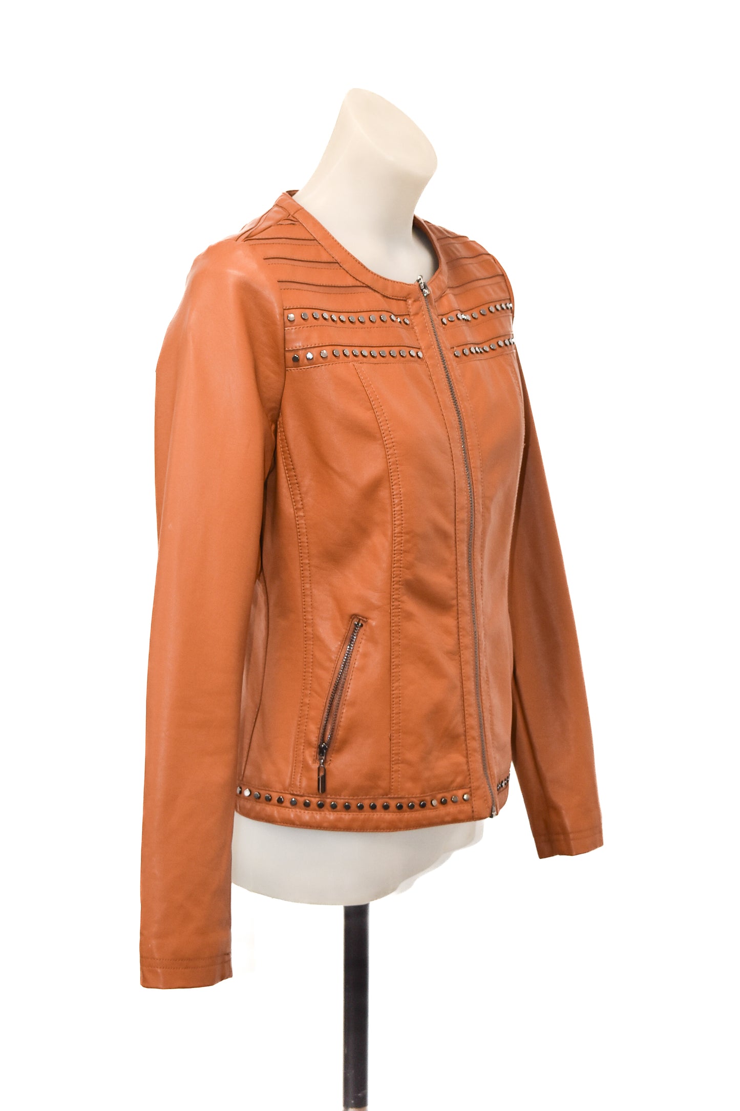 Escandelle Paris vegan leather zip up jacket, M