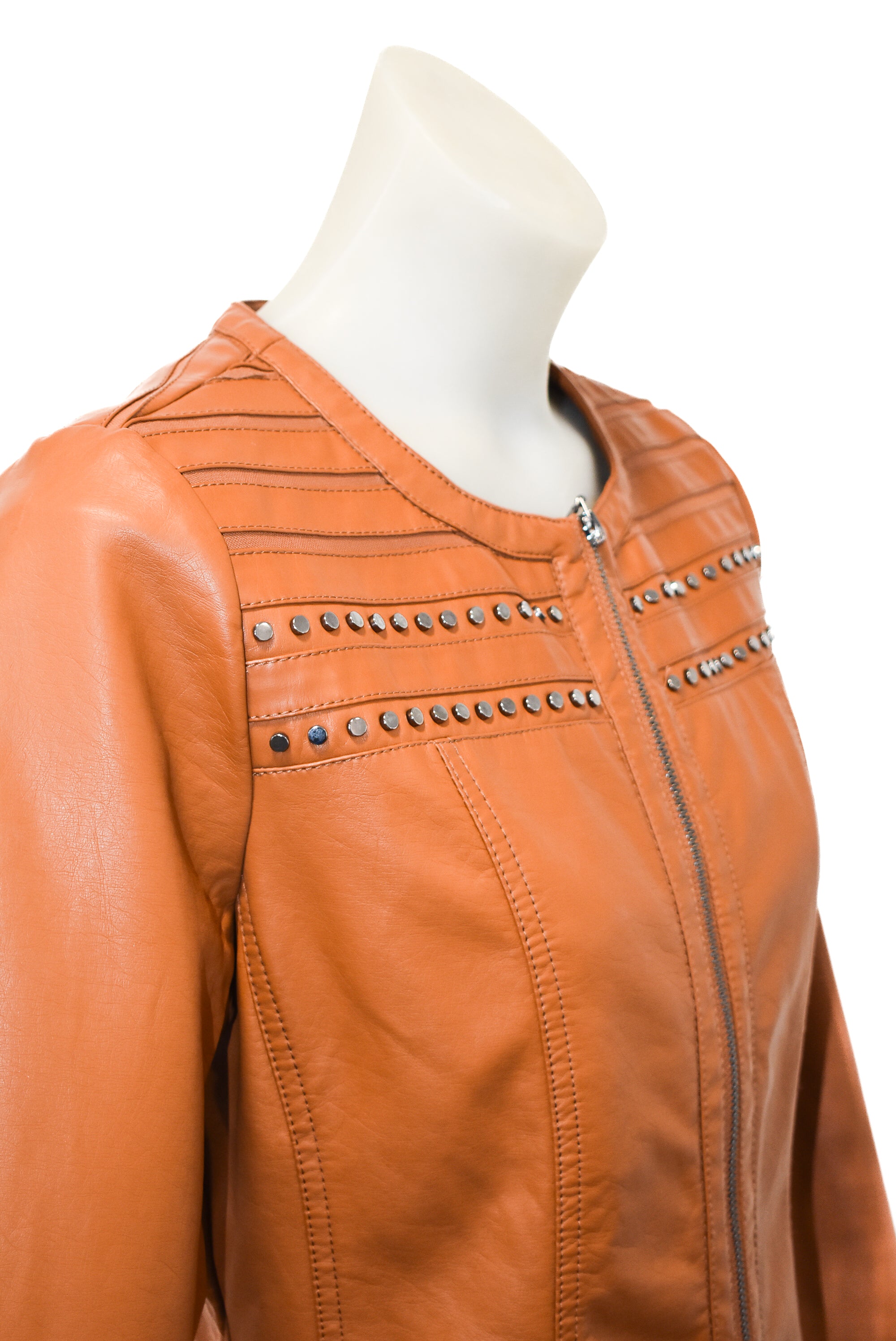 Escandelle Paris vegan leather zip up jacket M Shop on Carroll Online