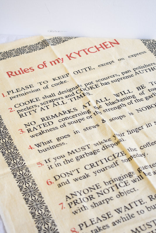 Rules of my Kytchen linen tea towel