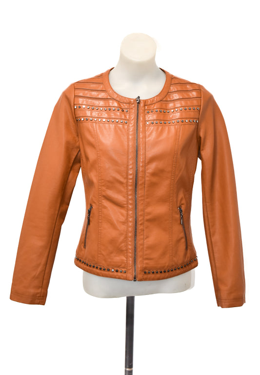 Escandelle Paris vegan leather zip up jacket, M