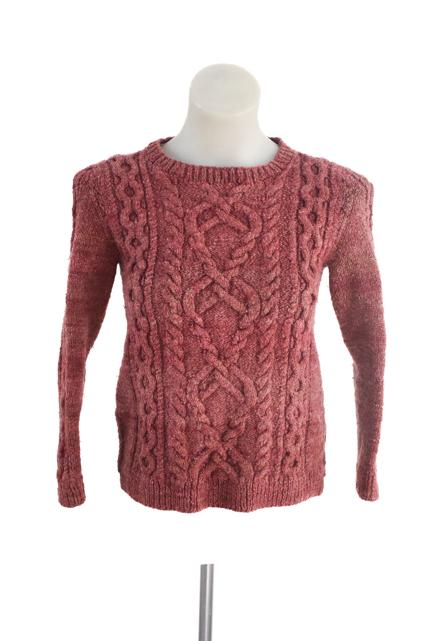 Handknit burgundy jumper, XXS