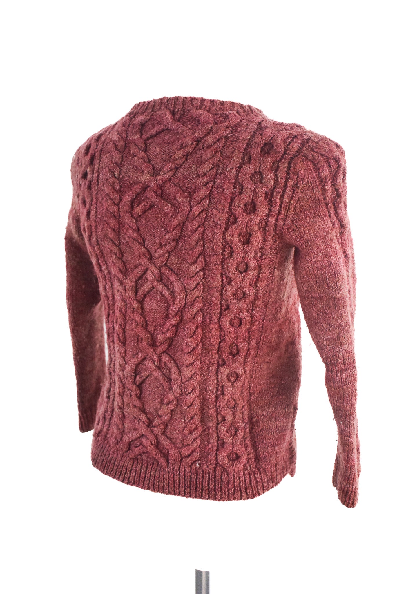 Handknit burgundy jumper, XXS