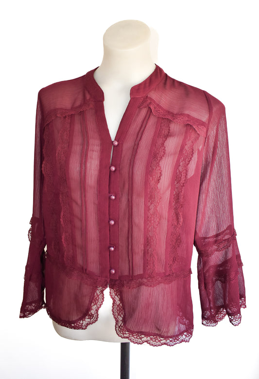 Stunning lacy burgundy blouse