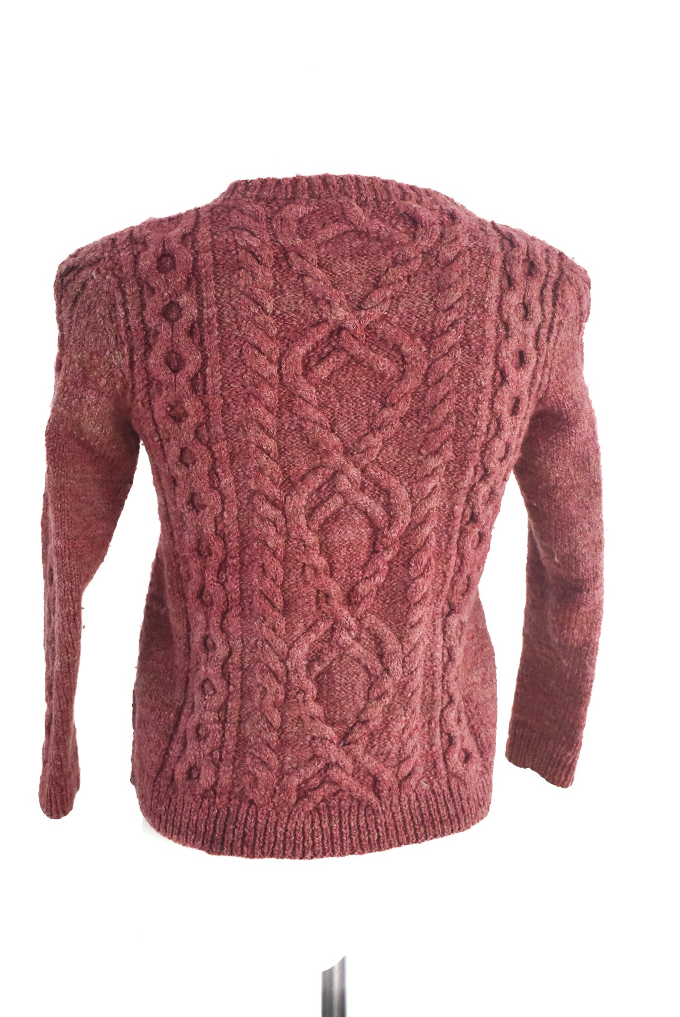 Handknit burgundy jumper, XXS