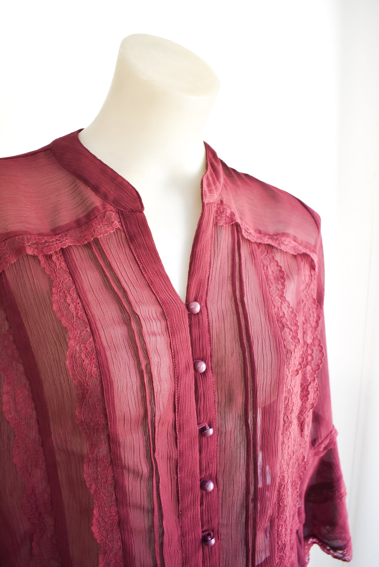 Stunning lacy burgundy blouse