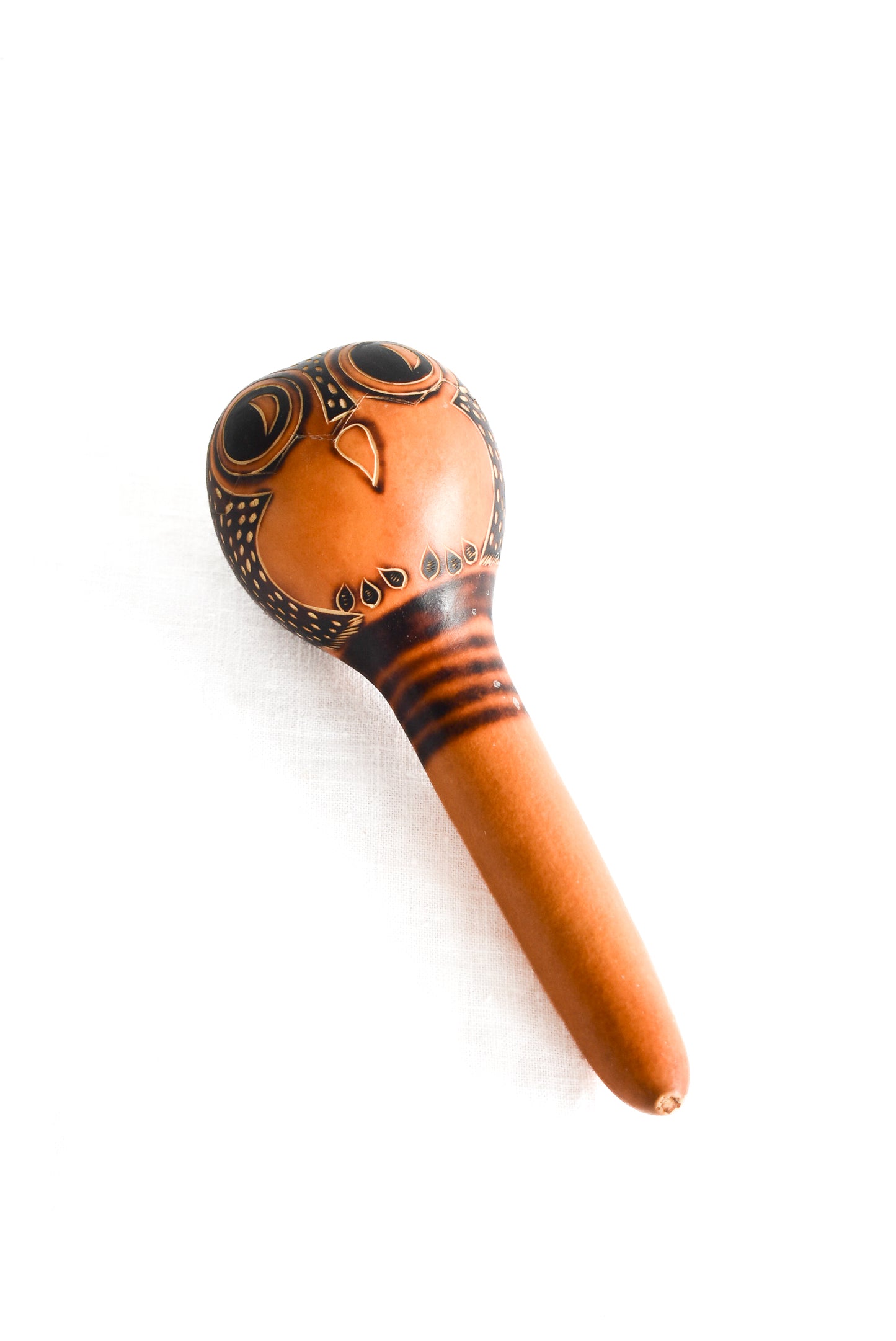 Handcrafted gourd baby rattle