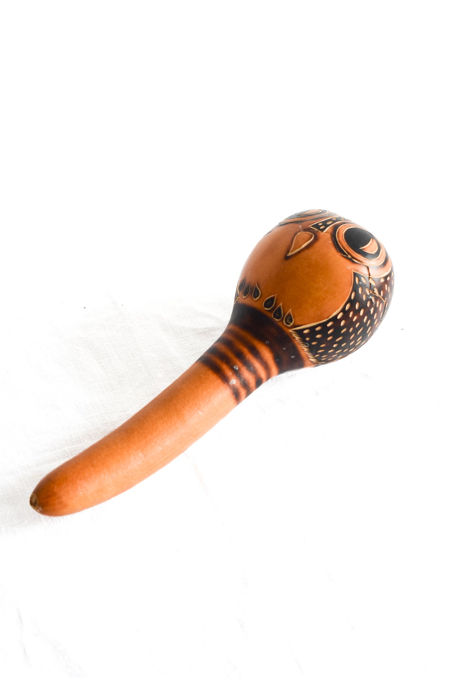 Handcrafted gourd baby rattle