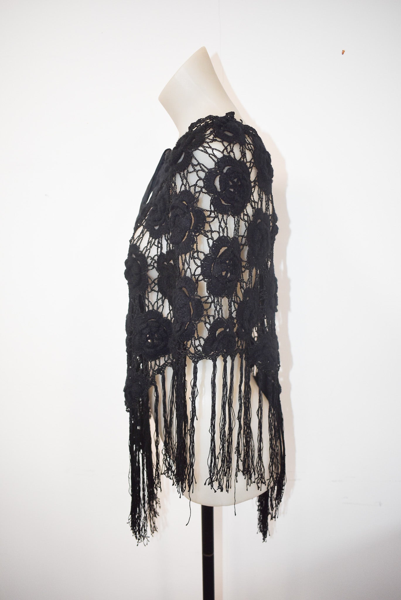 Bistou tasseled lacey shawl, OSFM