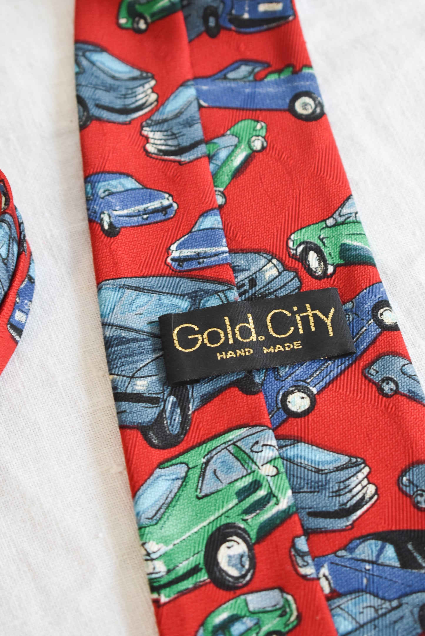 Retro Gold City Handmade car tie