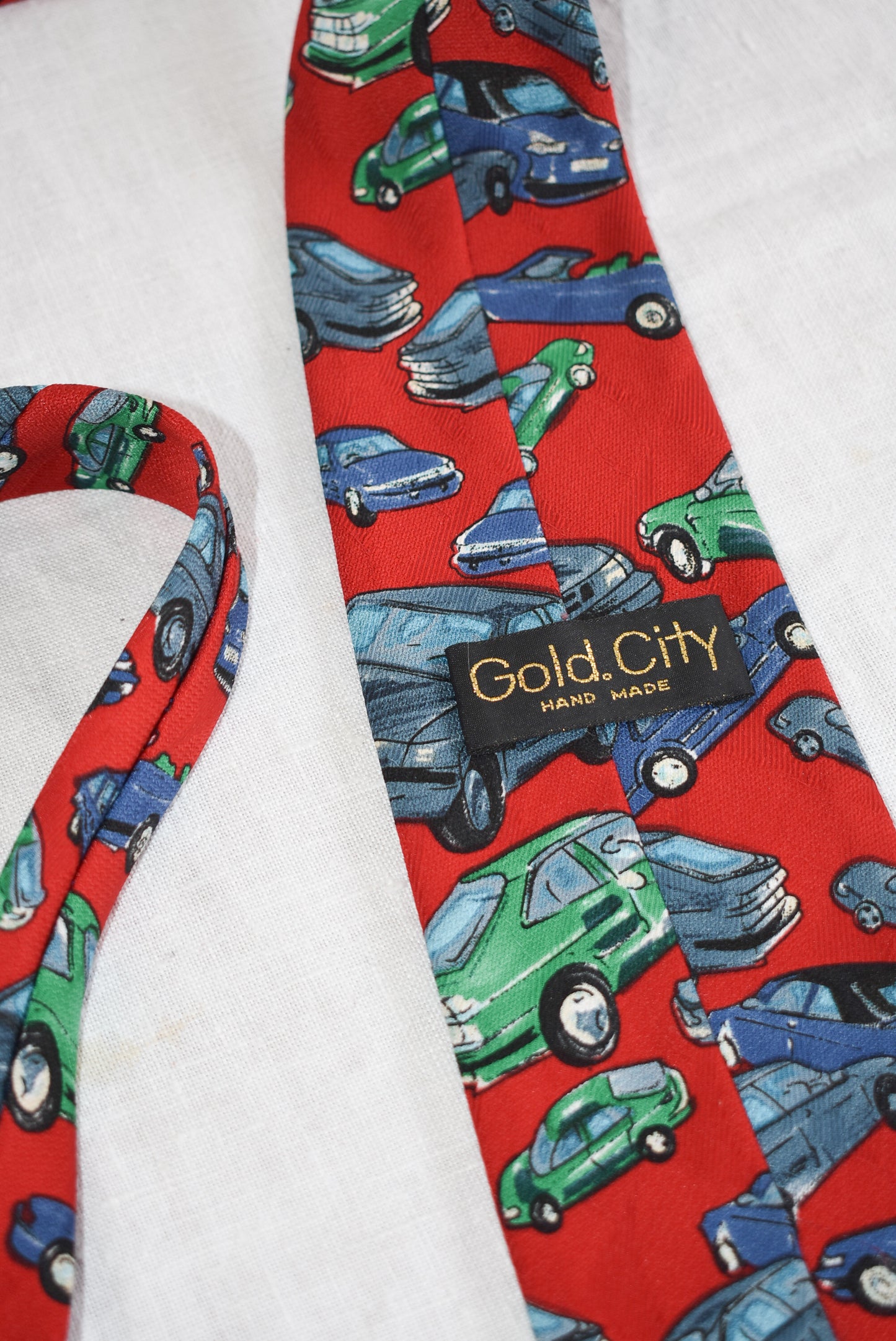 Retro Gold City Handmade car tie