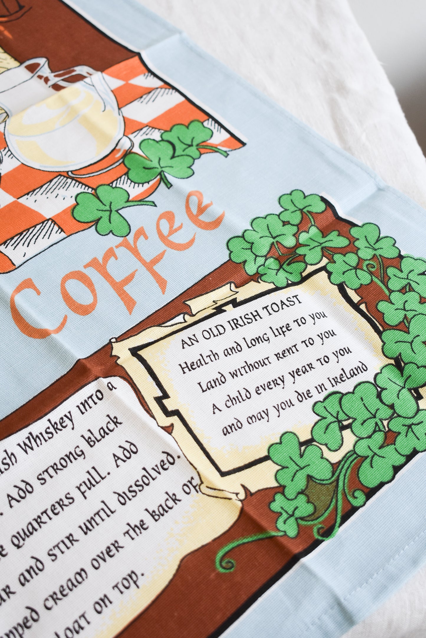 Irish Coffee 100% cotton tea towel