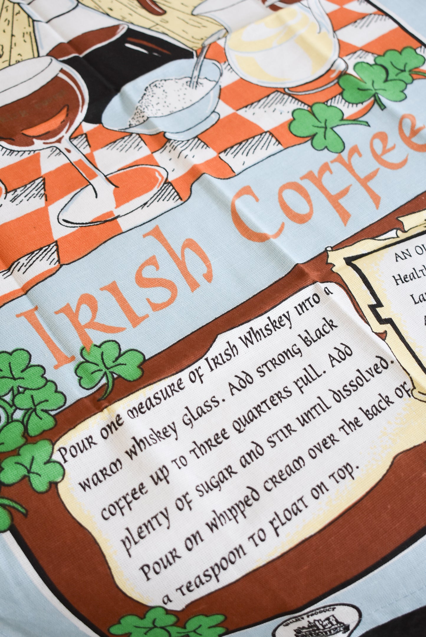 Irish Coffee 100% cotton tea towel