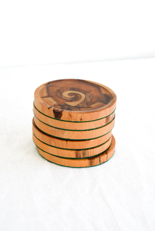 Kiwiana wooden resin coasters set of 6