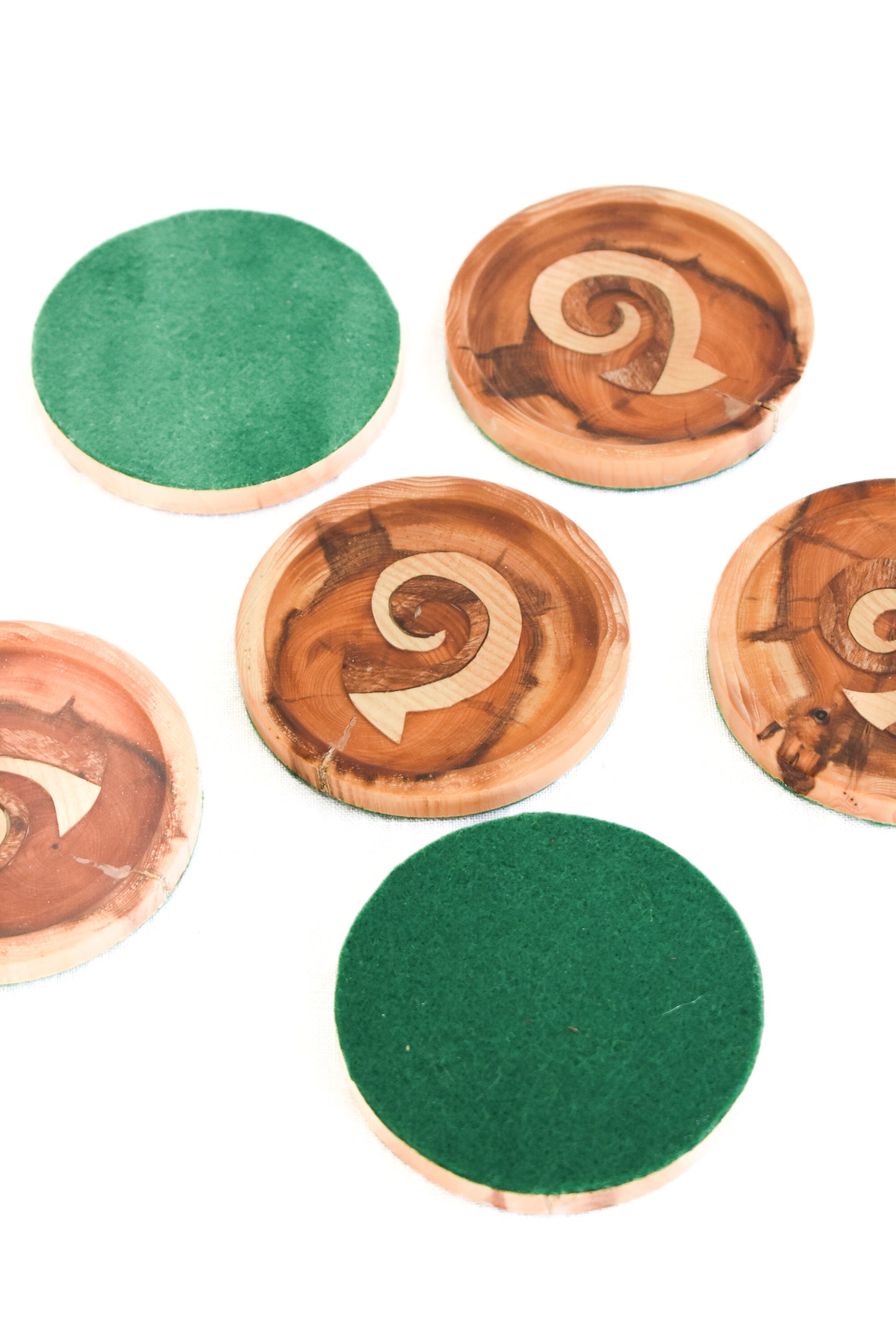 Kiwiana wooden resin coasters set of 6