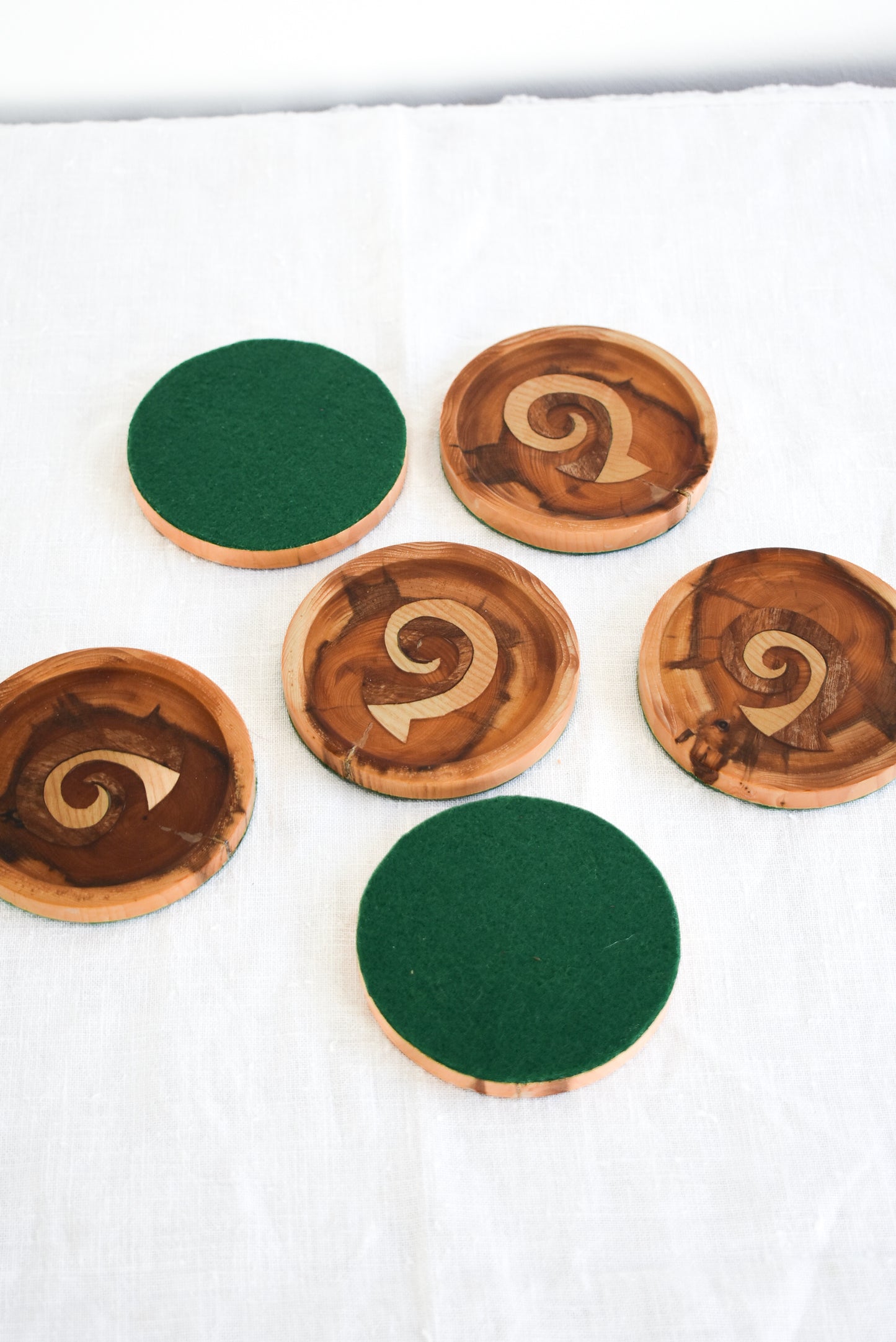 Kiwiana wooden resin coasters set of 6