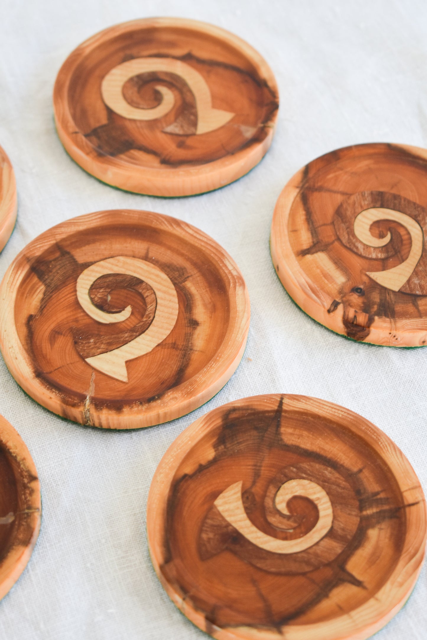 Kiwiana wooden resin coasters set of 6