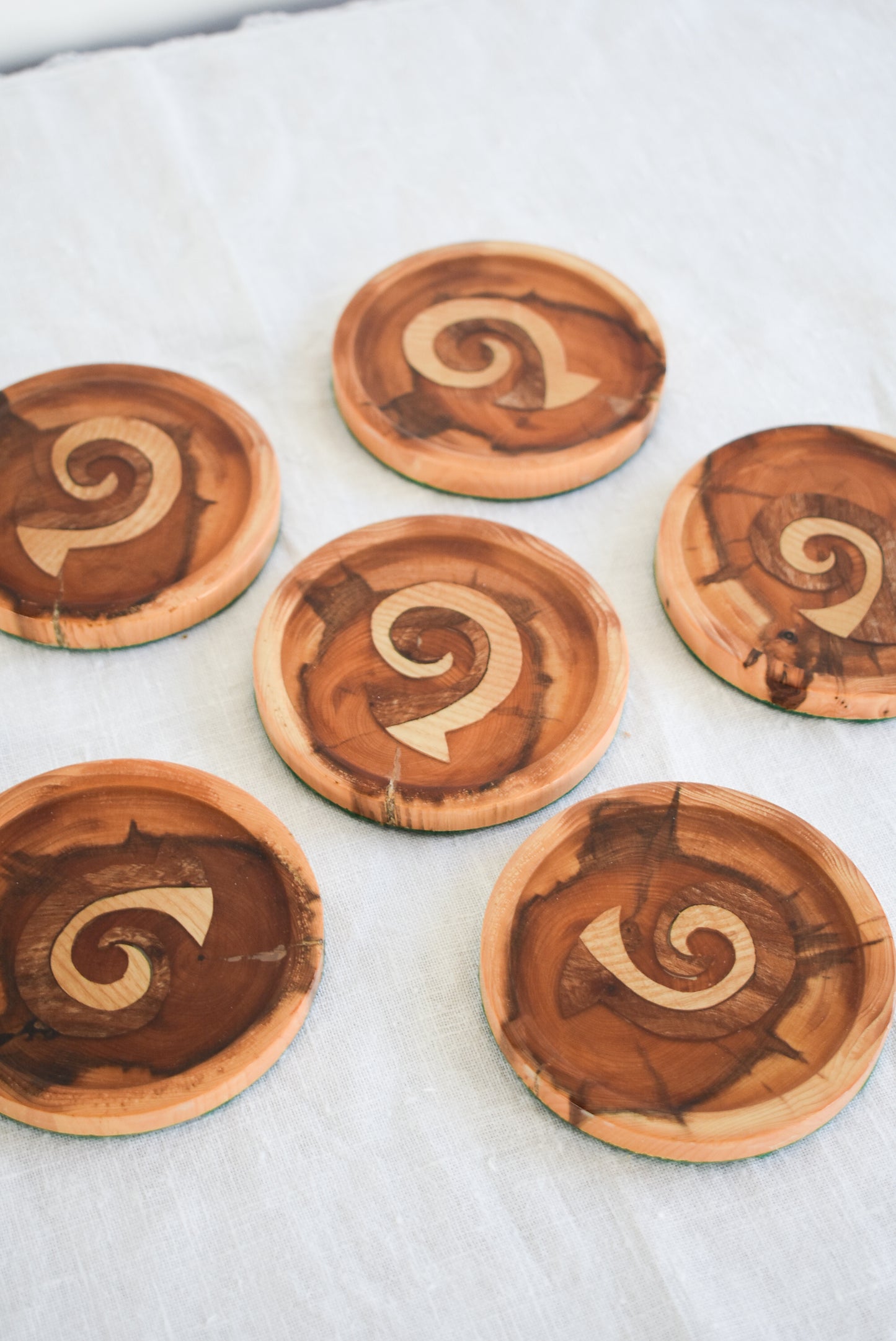 Kiwiana wooden resin coasters set of 6