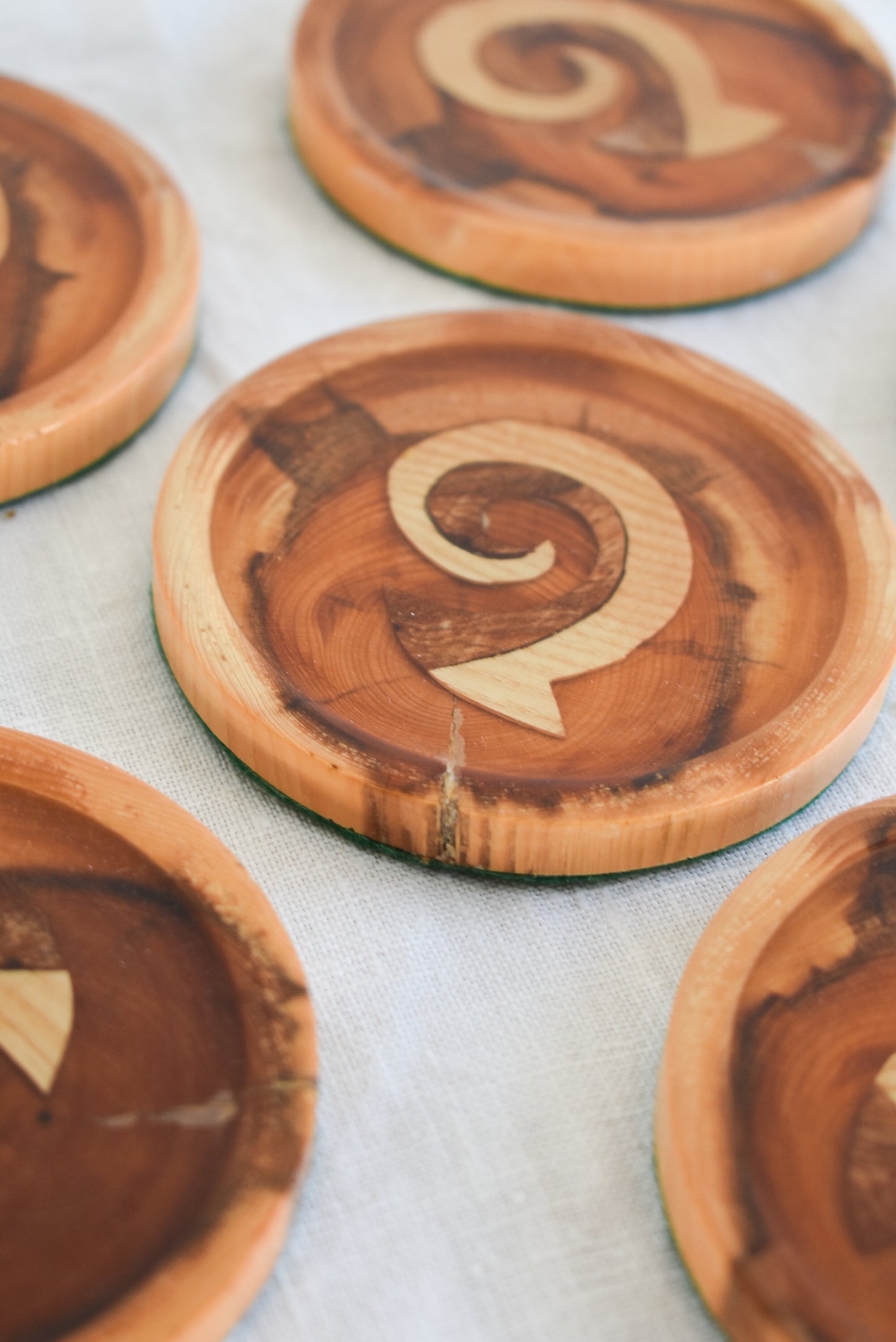 Kiwiana wooden resin coasters set of 6