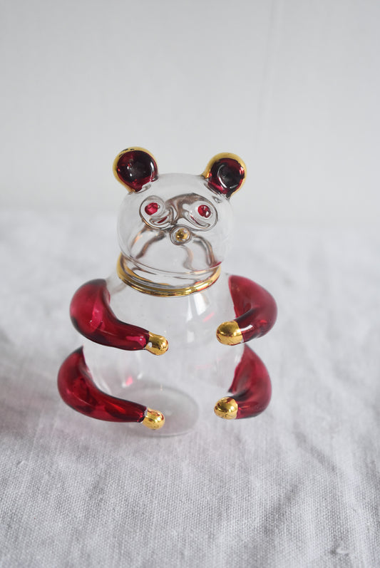 Glass red + gold Panda