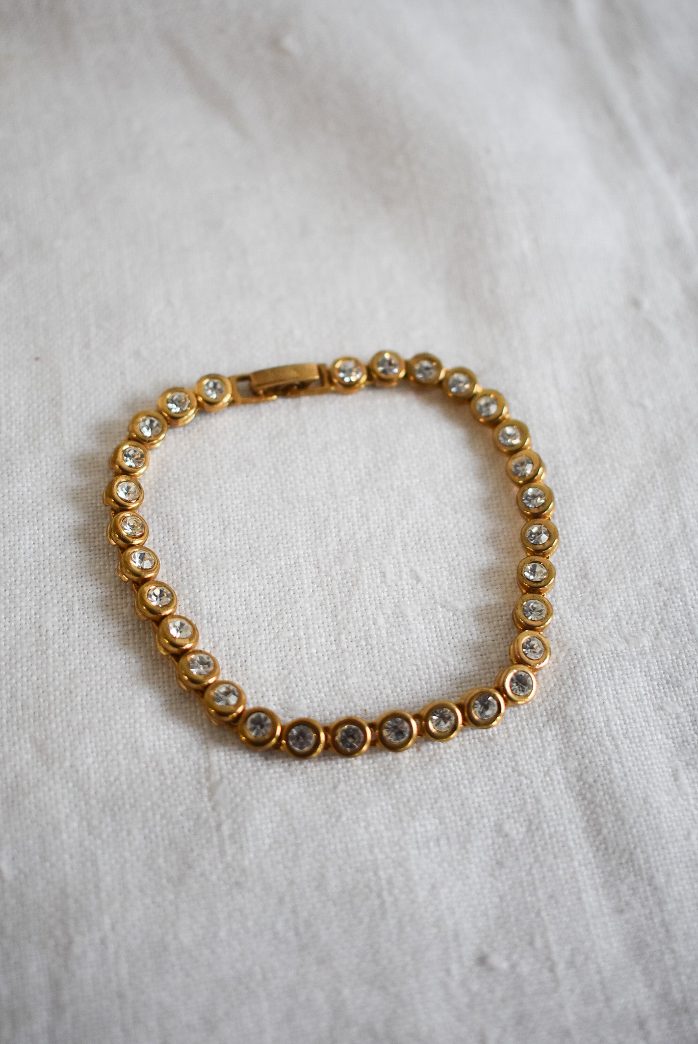 Glamorous faux diamond tennis bracelet