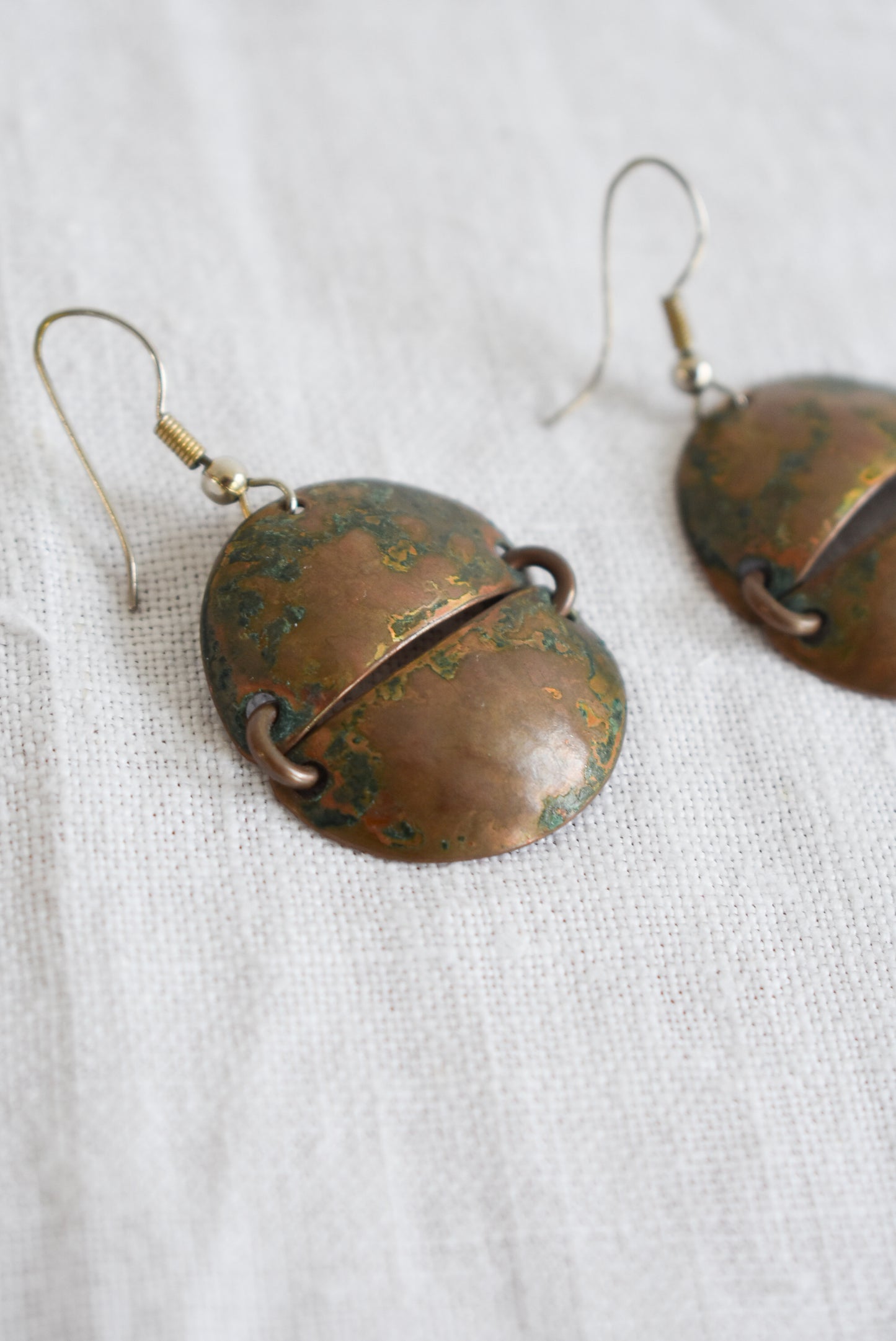 Funky copper dangly earrings