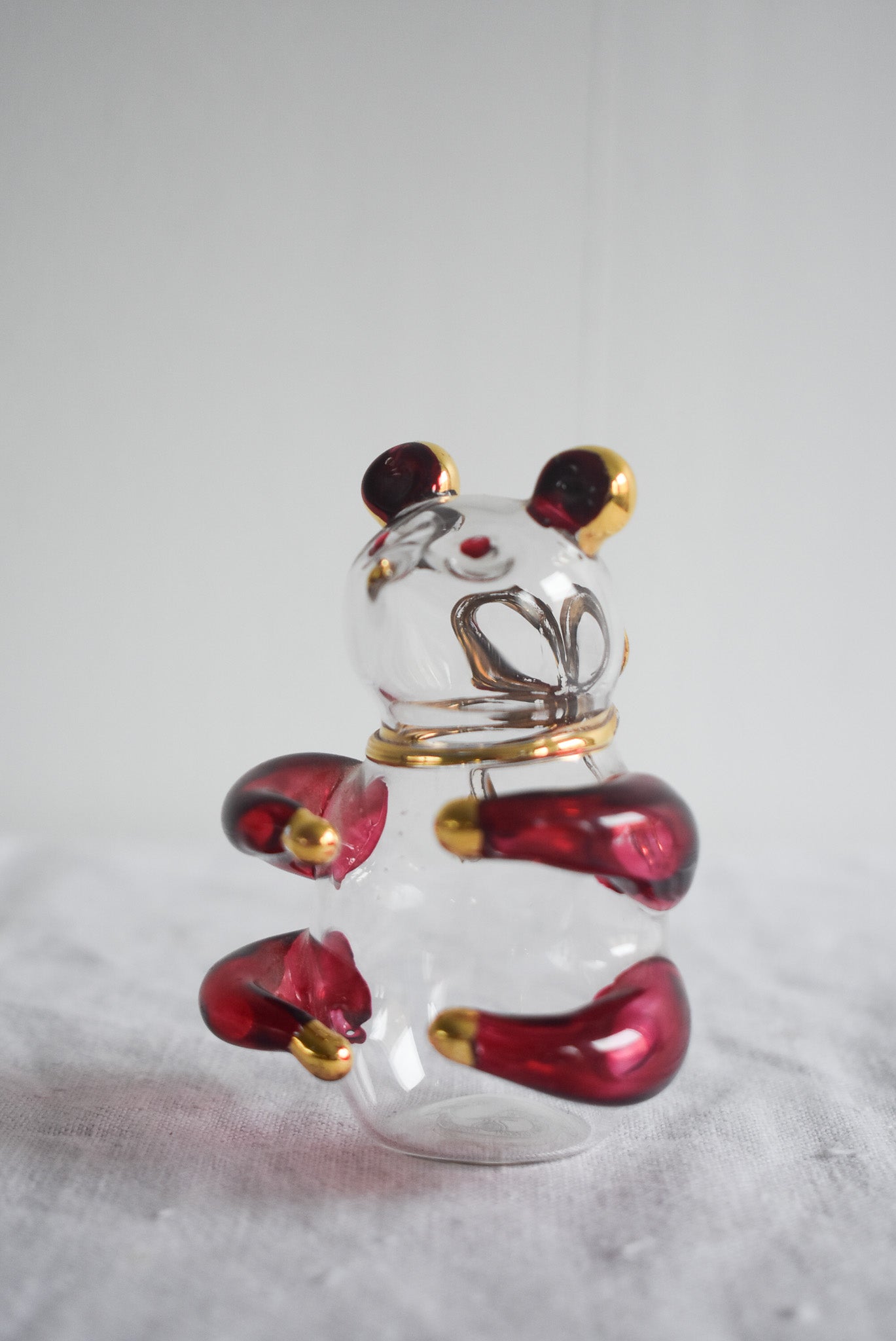 Glass red + gold Panda