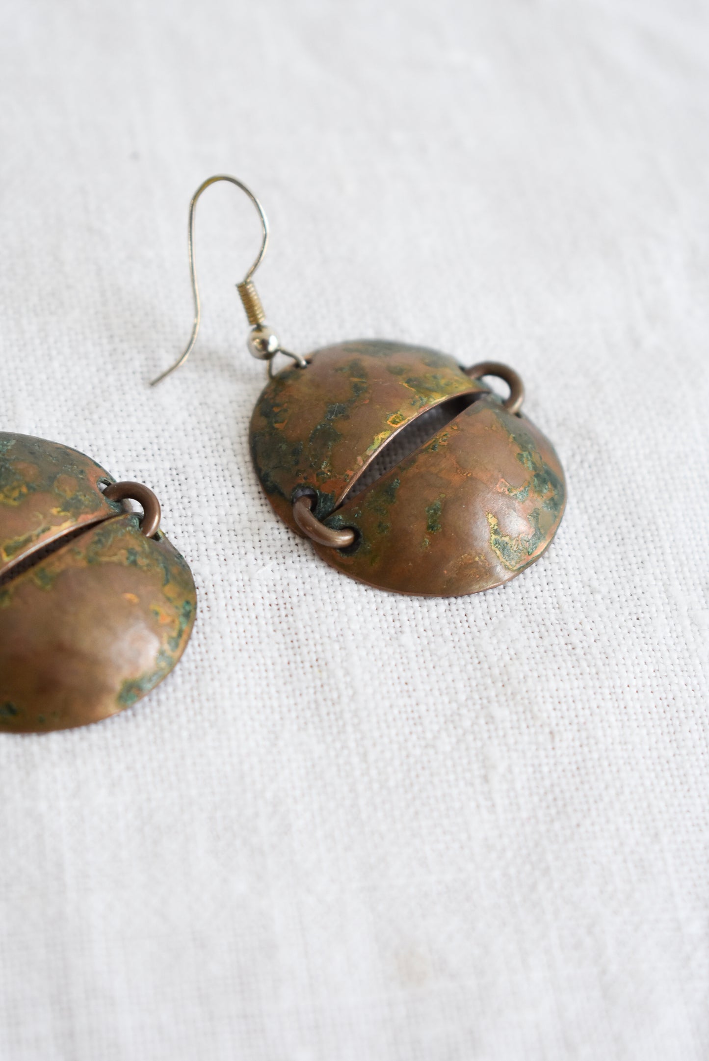 Funky copper dangly earrings