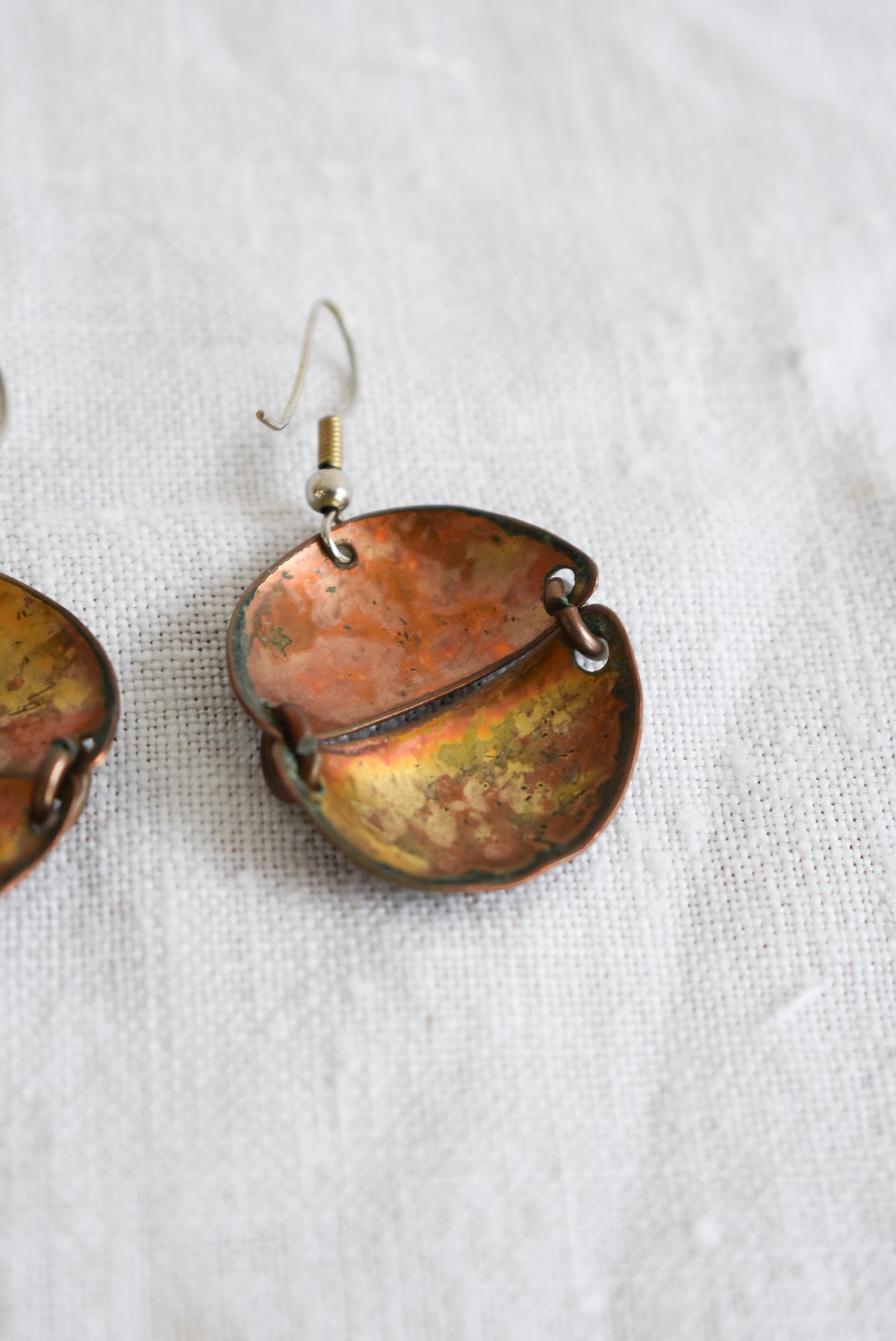 Funky copper dangly earrings