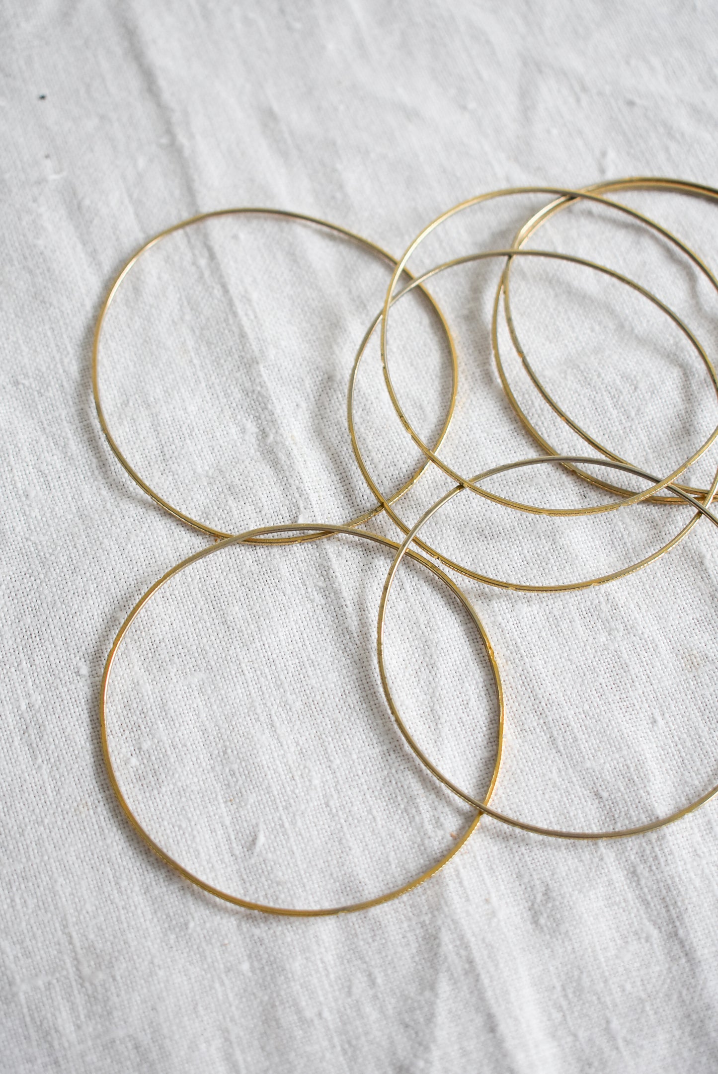 Golden bangles, set of 7