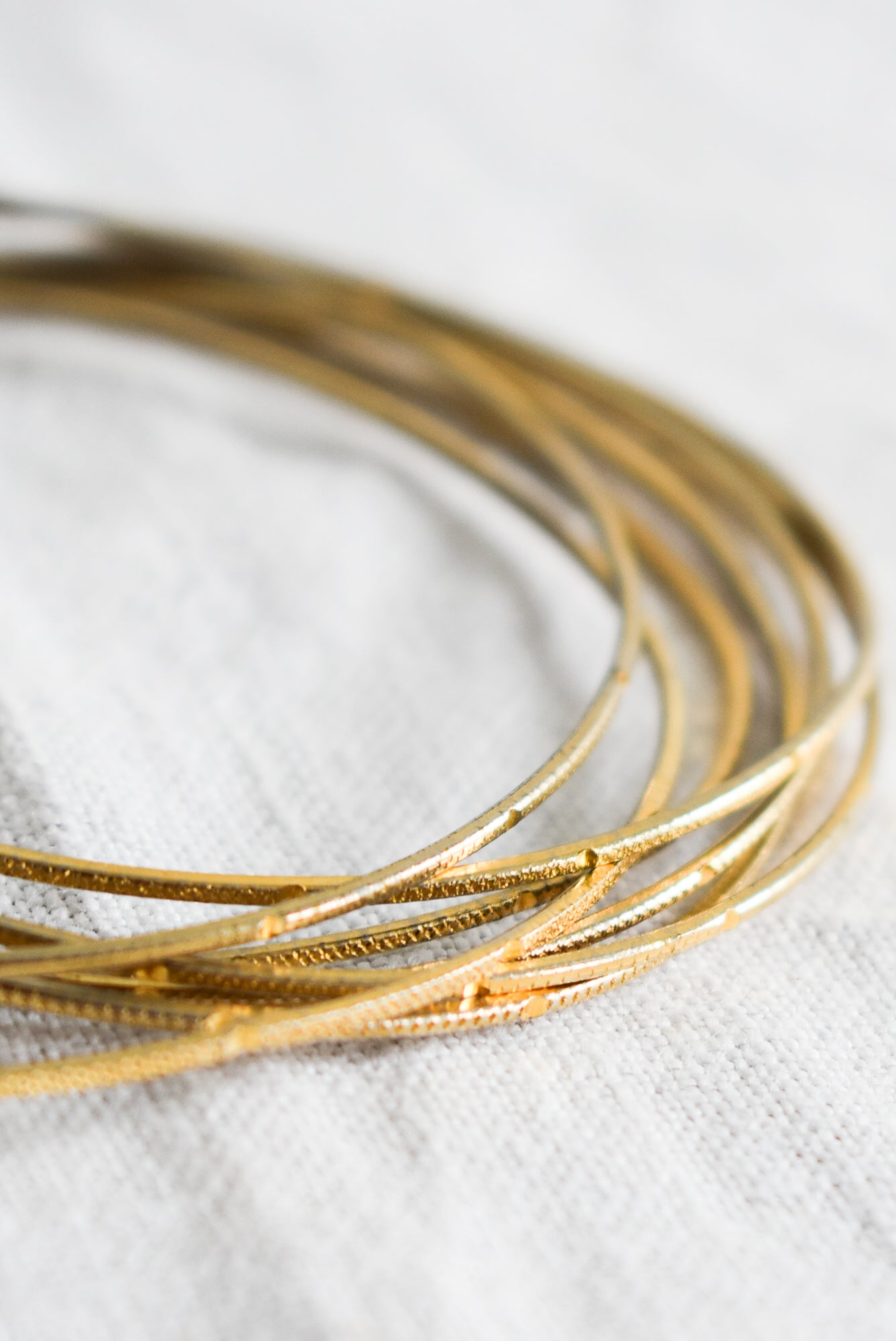 Golden bangles, set of 7