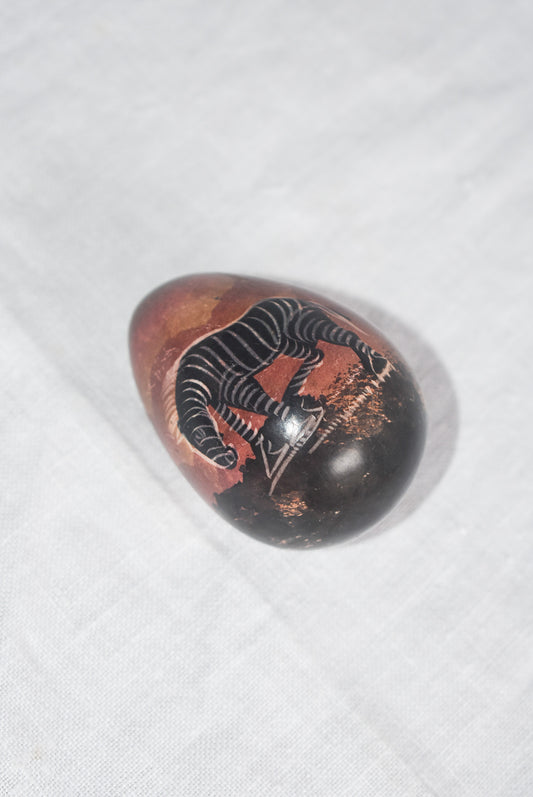 Safari hand carved stone egg