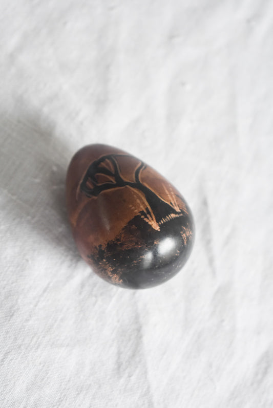 Safari hand carved stone egg